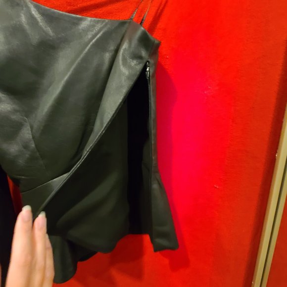 One shoulder faux leather top - Picture 2 of 4